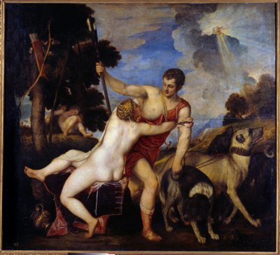 Venuše a Adonis. Obraz Tiziana Vecellia řekl Tizian (1485-1576) od Tiziano Vecelli