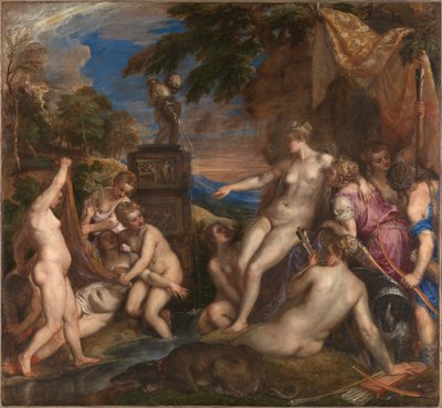 Diana a Callisto, 1556-1559. od Titian
