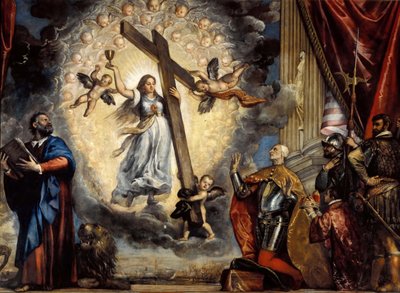 Dóže Antonio Grimani klečící před vírou, mezi 1555 a 1576. od Titian