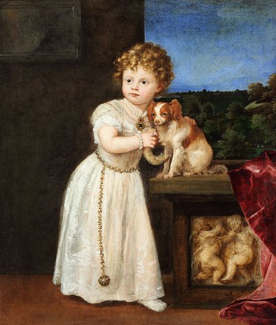 Německy: Clarissa Strozzi (1540-1581) ve věku dvou let Portrét Clarissy Strozziové od Titian