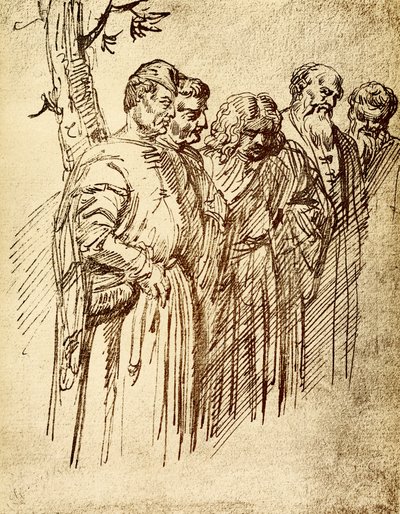 Skupina diváků od zázraku svatého Antonína od Tiziano Vecelli