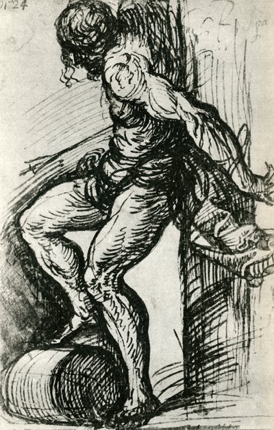 Skica pro svatého Šebestiána, c1518, 1937 od Tiziano Vecelli