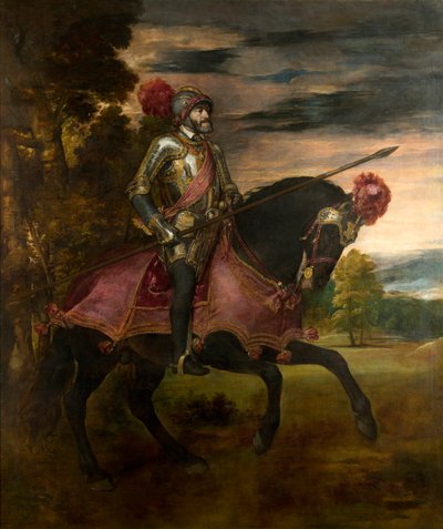 Španělština:  Carlos V en la batalla de Mühlberg Jezdecký portrét Karla V. od Titian