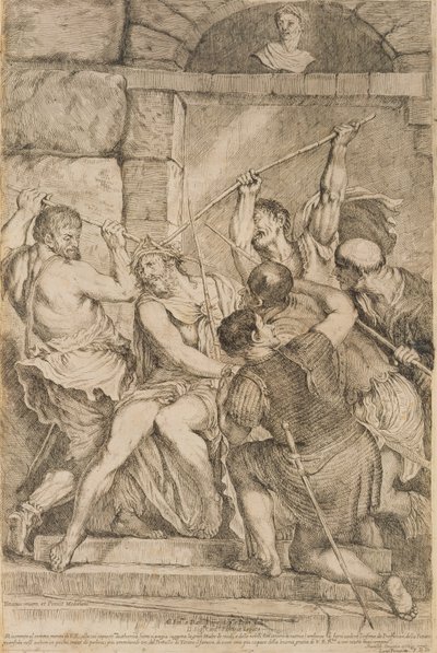 Korunování trním, vyryté Luigi Scaramucciou (1616-80) 1675 (viz 60349) od Tiziano Vecelli