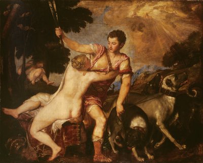 Venuše a Adonis, 1555 od Tiziano Vecelli