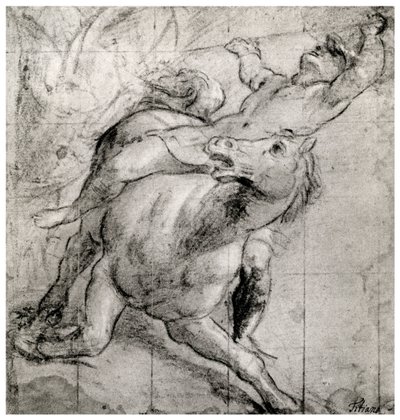 Jezdec Falling, c1565, 1937 od Tiziano Vecelli