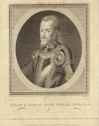 Španělský král Filip II od Tiziano Vecelli