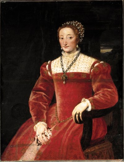 Portrét Giulie od Varano Della Rovere od Tiziano Vecelli