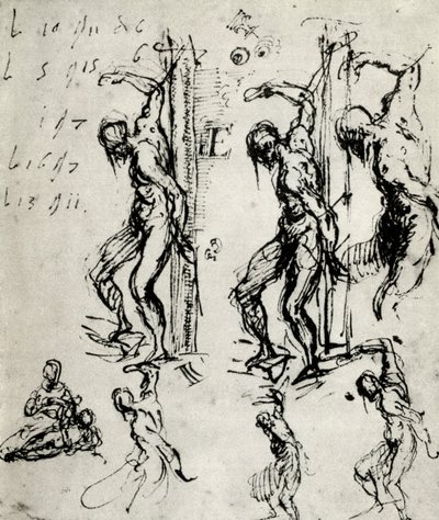 Skici pro svatého Šebestiána v Brescii, c1518, 1937 od Tiziano Vecelli