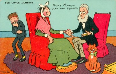 Teta Maria má příušnice (barevná litografie) od Tom Browne