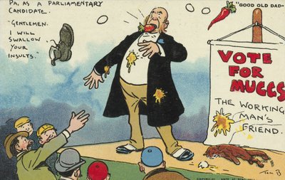 Dav hecující kandidáta na poslance od Tom Browne