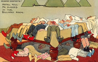Hotel Full, Pa spí v kulečníkové místnosti (chromolitho) od Tom Browne