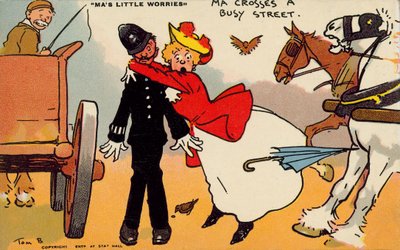 Máma přechází rušnou ulici (barva litho) od Tom Browne