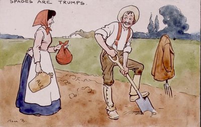 Piky jsou trumfy (pero, inkoust a akvarel) od Tom Browne