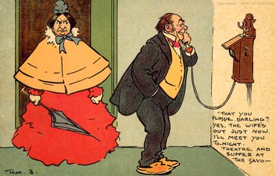 Divadlo a večeře v Savoyi (chromolitho) od Tom Browne
