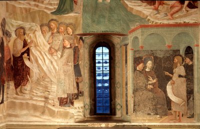 Epizoda života svatého Jana Křtitele: predikce svatého Jana Křtitele na poušti a svatého Jana Křtitele tváří v tvář Herodovi - od Tommaso Masolino da Panicale