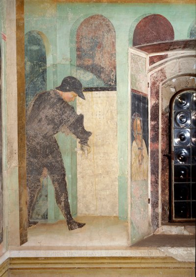 Život Jana Křtitele: strážce - Freska od Tommaso Masolino da Panicale