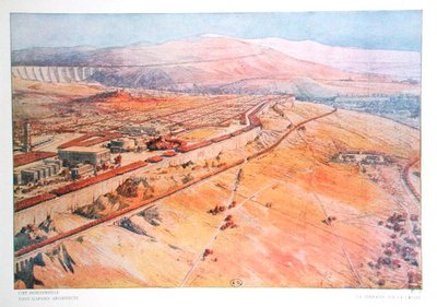 A terrace overlooking a valley, designed by Tony Garnier (1869-1948) from 