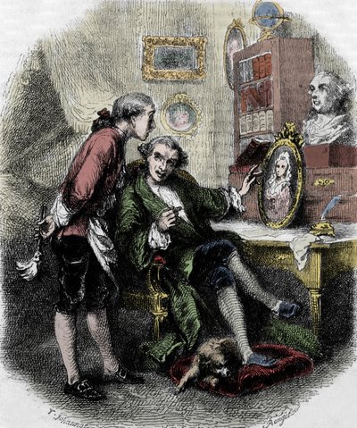 Ilustrace „Cesta kolem mého pokoje“ (1794) od Xaviera de Maistre. Ilustrace Tony Johannot od Tony Johannot