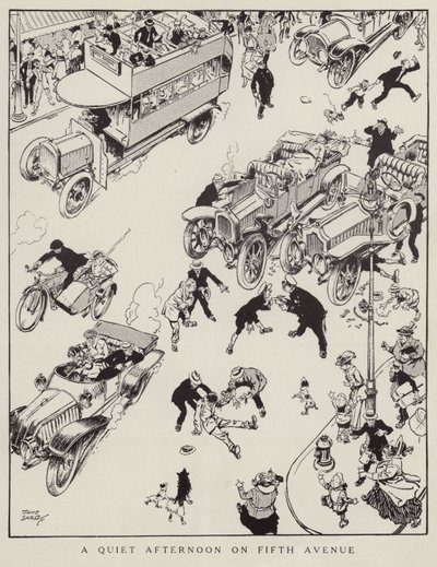 Tiché odpoledne na Fifth Avenue, New York (litho) od Tony Sarg