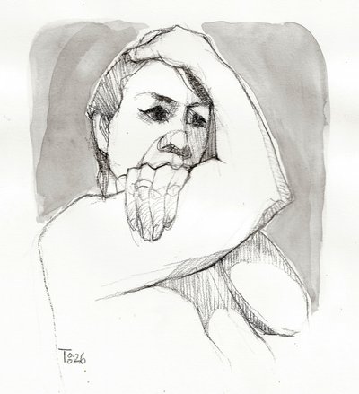 Žena v zamyšlení od Tore Bahnson