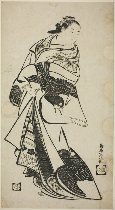 Stojící postava ženy od Torii Kiyomasu I