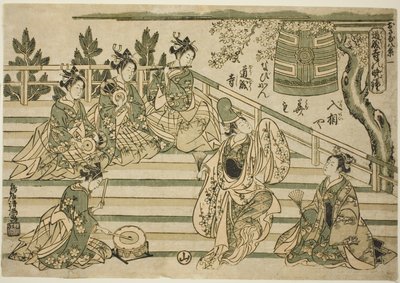 Večerní zvon Dódžódži (Dódžódži no bánšó), č. 1 ze série "Osm pohledů na děti (Osana hakkei)" od Torii Kiyomitsu I
