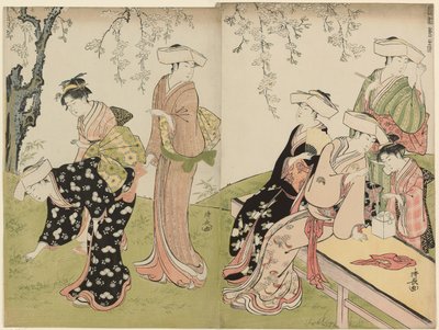 Jarní výlet ze série Brokát východních mravů (Fuzoku azuma no nishiki) od Torii Kiyonaga