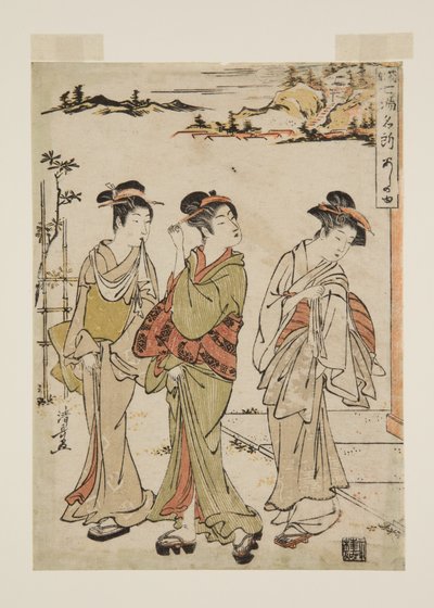 Ashinoyu (barevný dřevotisk) od Torii Kiyonaga
