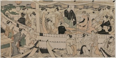 Vodácká párty na řece Sumida od Torii Kiyonaga