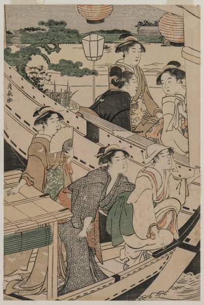 Vodácká párty na řece Sumida od Torii Kiyonaga