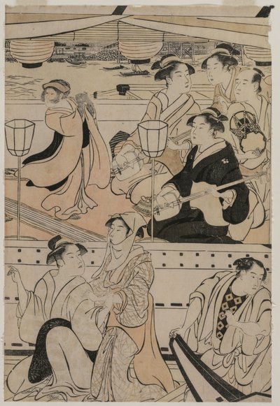 Vodácká párty na řece Sumida od Torii Kiyonaga
