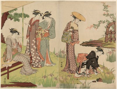 U kosatcového rybníka od Torii Kiyonaga