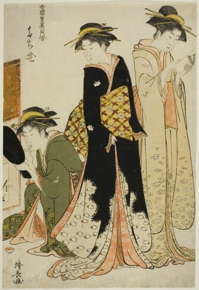 Baviči z Tachibany, ze série „Sbírka současných krás požitkářských čtvrtí (Tosei yuri bijin awase)“ od Torii Kiyonaga
