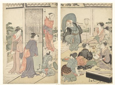 Párty v čajovně Komeikan od Torii Kiyonaga