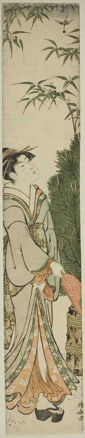 Gejša hrající Battledore a Shuttlecock od Torii Kiyonaga