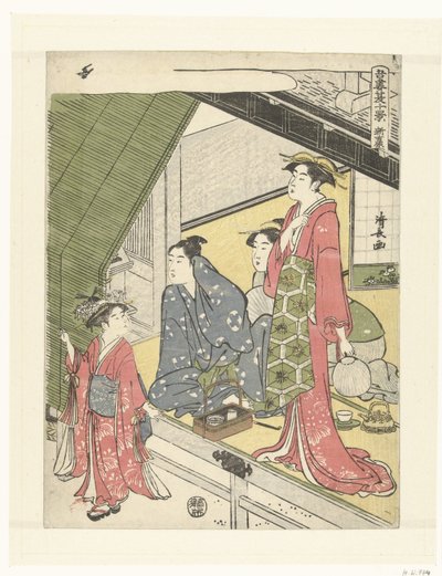 Nový Yoshiwara Shin Yoshiwara (titul na objektu) Deset letních scén ve východním hlavním městě (název série) Azuma natsu jukkei (název série na objektu) od Torii Kiyonaga