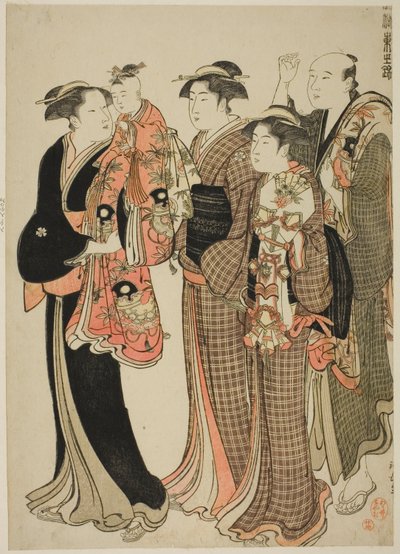 Spona do vlasů, z trikové série s "Ah B filtrace, f air s hand r n man picture rs (Azuma no Nishiki)" od Torii Kiyonaga