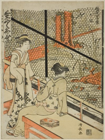 Shitaya, ze série "Deset scén čajoven (Chamise jikkei)" od Torii Kiyonaga