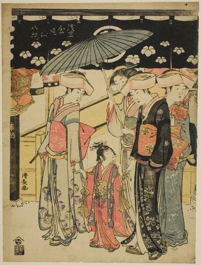 Nákupní ulice Nakamise, ze série „Osm okrsků chrámu Kinryuzan v Asakusa (Asakusa Kinryuzan hakkei)“ od Torii Kiyonaga
