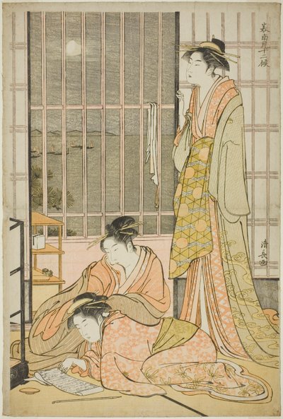 Devátý měsíc, ze série „Dvanáct měsíců na jihu (Minami juni ko)“ od Torii Kiyonaga