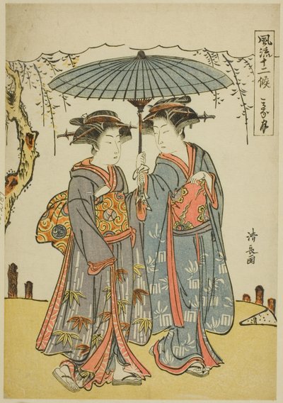 Šestý měsíc (Minatsuki), ze série "Módních dvanáct měsíců (Furyu juniko)" od Torii Kiyonaga