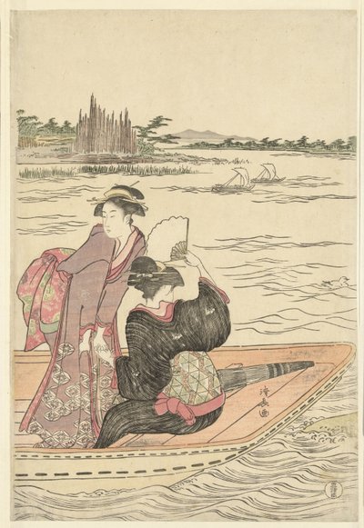 Trajekt na řece Sumida od Torii Kiyonaga