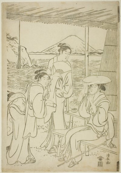 Návštěvníci Enoshimy od Torii Kiyonaga