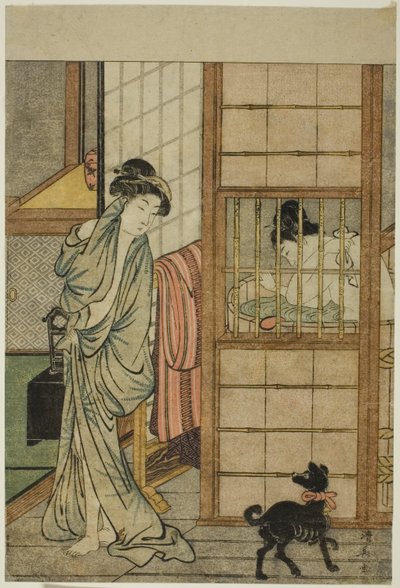Žena po koupeli, z "Porovnání svůdných krás (Irokurabe enpu sugata)" od Torii Kiyonaga