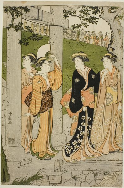 Ženy navštěvující svatyni Mimeguri od Torii Kiyonaga