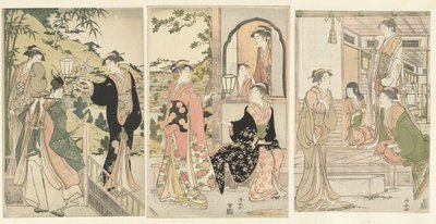 Yoshitsune serenáduje Joruri hime od Torii Kiyonaga