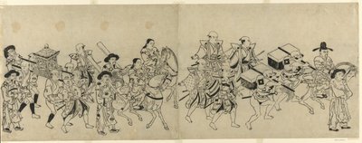 Příjezd korejského velvyslanectví v Edo od Torii Kiyonobu I
