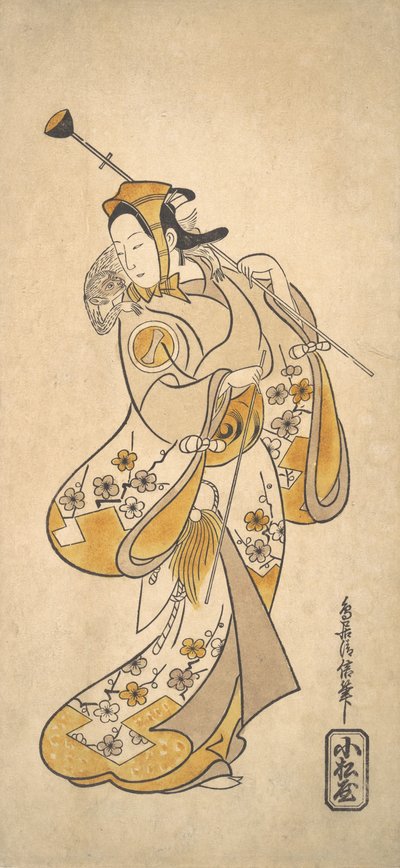 Ichikawa Monnosuke Jako opičí show r Opičí kaligrafie s mužem, že? 1720-25. od Torii Kiyonobu I
