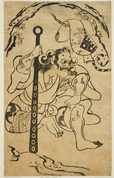 Herec Yamanaka Heikuro I jako démon od Torii Kiyonobu I